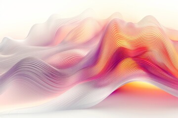 Wall Mural - Abstract Waves with Vibrant Gradient Digital Art Dynamic and Flowing Soft and Elegant