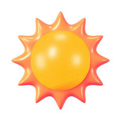 Sticker - 3D sun png, weather graphic, transparent background