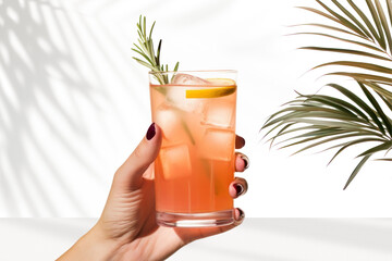 Canvas Print - Cocktail png, transparent wall mockup