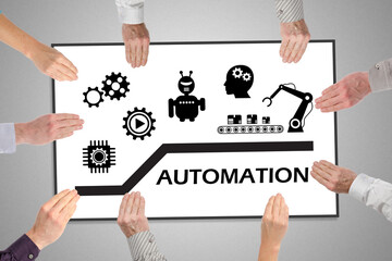 Poster - Automation concept on a whiteboard