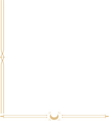 Wall Mural - line golden frame, celestiam minimal esoteric border, mystyc linear decoration with dots, corners is