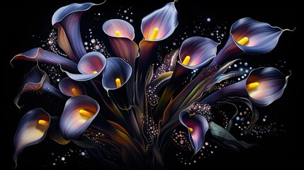 Wall Mural - A beautiful bouquet of calla lilies