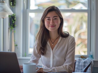 Poster - businesswoman working in office