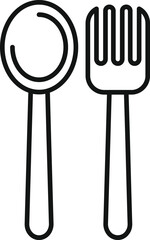 Sticker - Simple line drawing of eating utensils representing a fork and spoon side by side