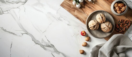 Leinwandbilder - Elegant marble cutting surface with ample copy space image