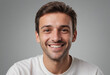 © jarntag - Portrait view of a regular happy smiling France man, ultra realistic, candid, social media, avatar image, plain solid background