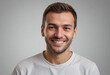 © jarntag - Portrait view of a regular happy smiling Montenegro man, ultra realistic, candid, social media, avatar image, plain solid background