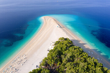 Poster - view of an amazing beach in Croatia, beach Zlatni Rat