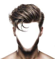 Fashionable man's hairstyle and beard isolated on background