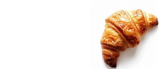 Aufkleber - A delicious solo butter croissant displayed on a white backdrop with a clear clipping path for a copy space image