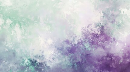 Poster - Abstract wallpaper with lavender and mint light textures and floral elements