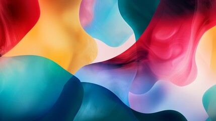 Wall Mural - Organic and modern design featuring colorful abstract shapes on a flowing background