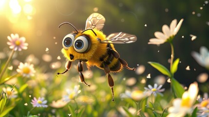 Poster - bee on a flower