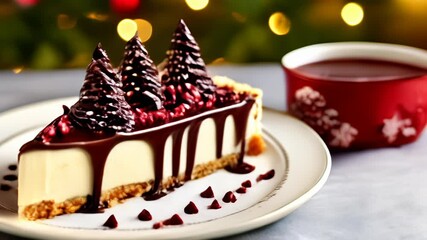 Sticker -  Deliciously indulgent slice of pie perfect for holiday celebrations