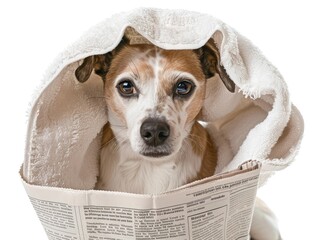 Wall Mural - jack russell terrier puppy in a basket