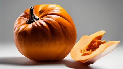 Wall Mural -  Freshly cut pumpkin ready for a delicious recipe