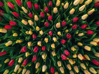 Sticker - red and yellow flowers