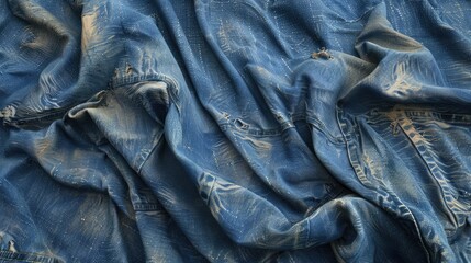 Canvas Print - Distressed jean fabric impression