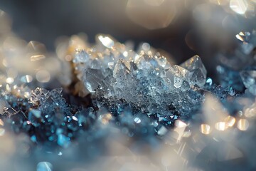 Wall Mural - A macro shot of a sparkling druzy crystal, highlighting its tiny, glittering crystals