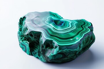 Wall Mural - polished malachite stone, highlighting its swirling green patterns