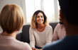 © seanzheng - generated illustration of smiling mixed race multi ethnic people talking and sharing interesting stories