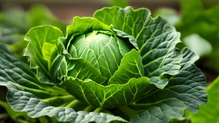 Canvas Print -  Fresh and vibrant green leafy vegetable