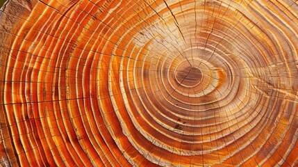 Canvas Print - Texture of freshly cut wood in a close up showcasing annual rings