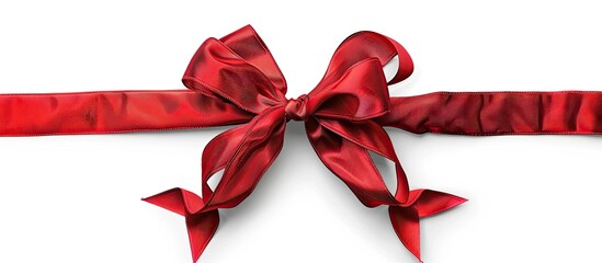 Aufkleber - Isolated on a white background a large red holiday bow with clipping path for copy space image