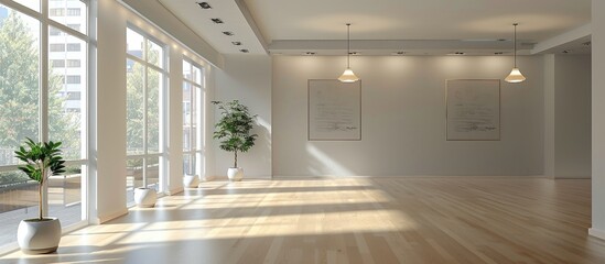 Poster - Spacious room in an apartment with ample light and a blank area for displaying a copy space image