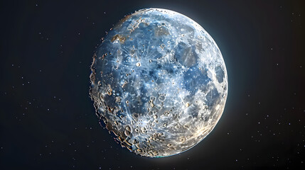 Wall Mural - Full moon on near side of Earth facing moon