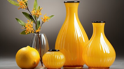 Poster - orange vase on the table HD 8K wallpaper Stock Photographic Image 