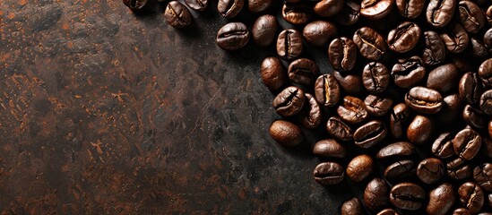 Fototapete - Close up coffee beans with copy space image