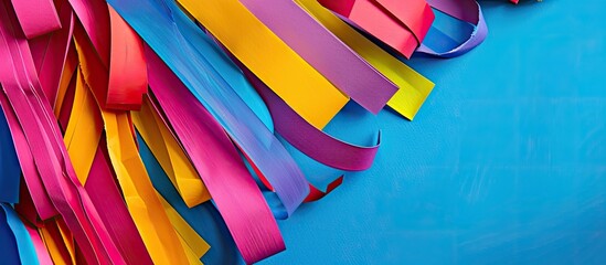 Leinwandbilder - Vibrant paper strips create a colorful backdrop with copy space image
