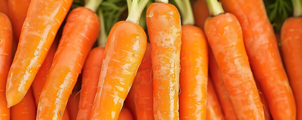 Wall Mural - Close up orange Fresh vegetable juicy carrots background