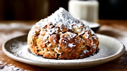 Canvas Print -  Deliciously frosted pastry ready to be savored