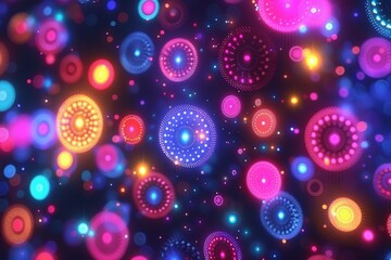 Canvas Print - Abstract colorful bubbles, creating a vibrant and dynamic visual effect with bright and fluid elements.