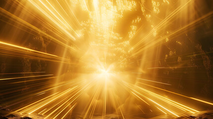 Wall Mural - golden scene with light rays background