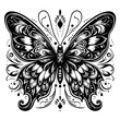© Artyk - butterfly tribal tatto line art hand drawn illustration