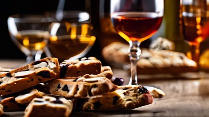 Canvas Print -  Savor the moment with a glass of wine and a bite of delicious bread