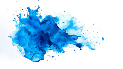 Canvas Print - Blue watercolor. big spot. Bright blue paint stains on a white background. blue design on white background.