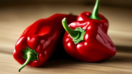 Canvas Print -  Fresh red peppers vibrant and ready to spice up your kitchen