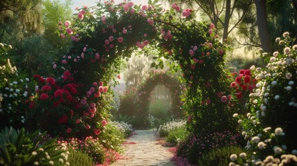 Canvas Print - Rose Garden Path.