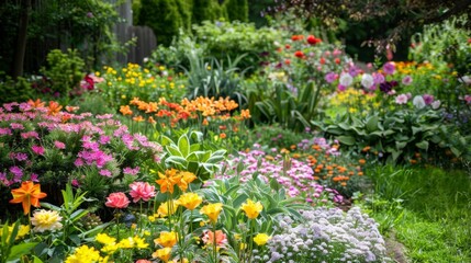 Wall Mural - Colorful Flower Garden.