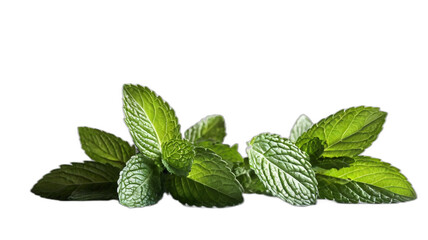 Wall Mural - Popular herb mint on transparent background