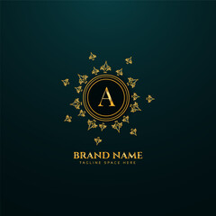 Wall Mural - a creative logo design with golden color