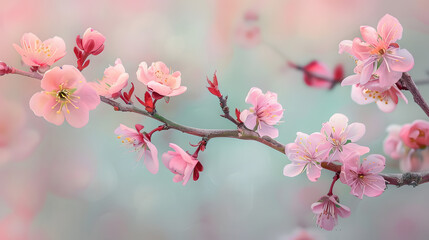 Spring Beauty in Bloom Delicate Flowering Branch