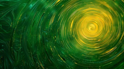 Wall Mural - abstract green and gold swirling pattern.