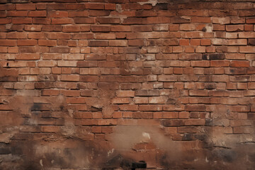 Wall Mural - Processed collage of obsolete red brock masonry wall texture. Background for banner, backdrop