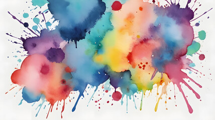 Sticker - abstract watercolor background with watercolor splashes