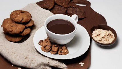 Canvas Print -  Cozy up with a warm cup of cocoa and a plate of chocolatey treats